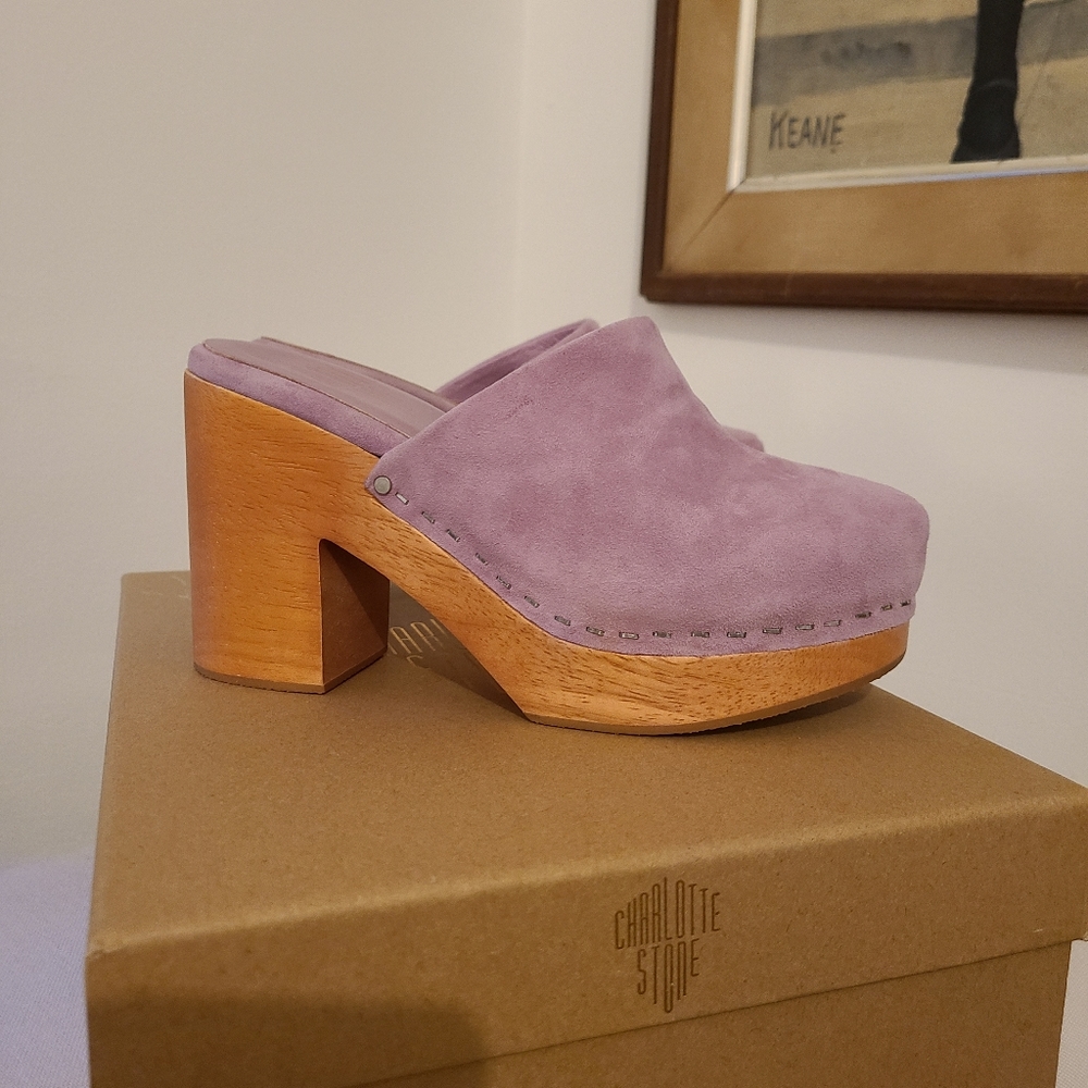 Charlotte Stone lilac clogs